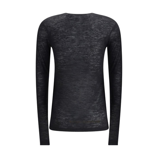Saint Laurent Black Cashmere Long Sleeve T-Shirt