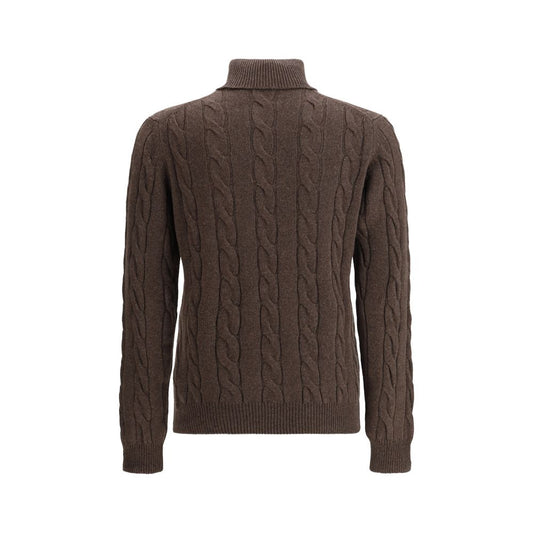Aragona Cashmere Brown Cashmere Turtleneck
