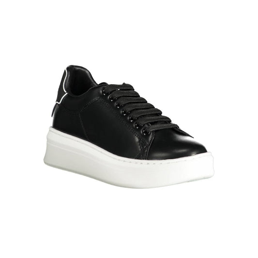 Gaelle Paris Black Polyurethane Women Sneaker