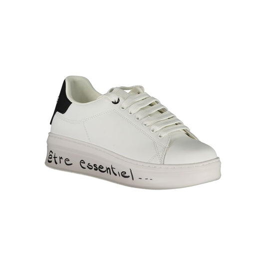Gaelle Paris White Polyethylene Platform Sneakers