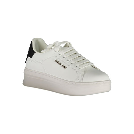 Gaelle Paris White Polyethylene Athletic Sneakers