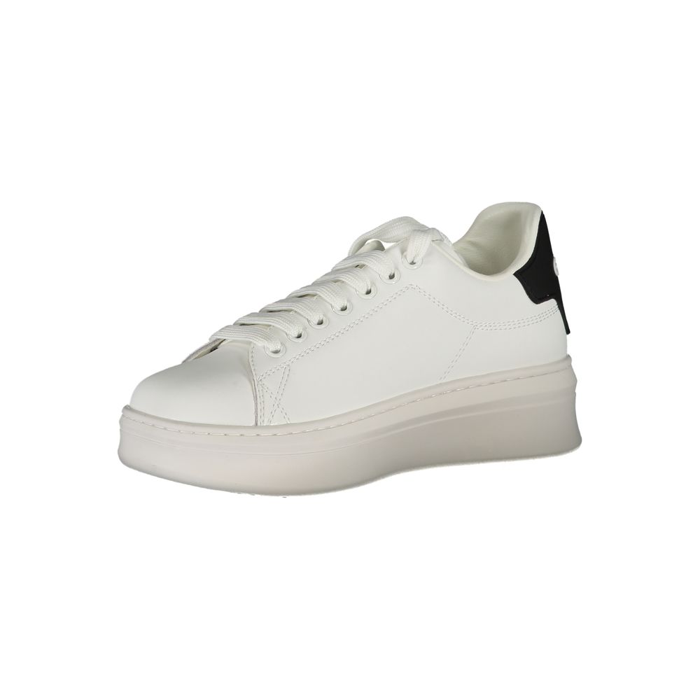 Gaelle Paris White Polyethylene Athletic Sneakers