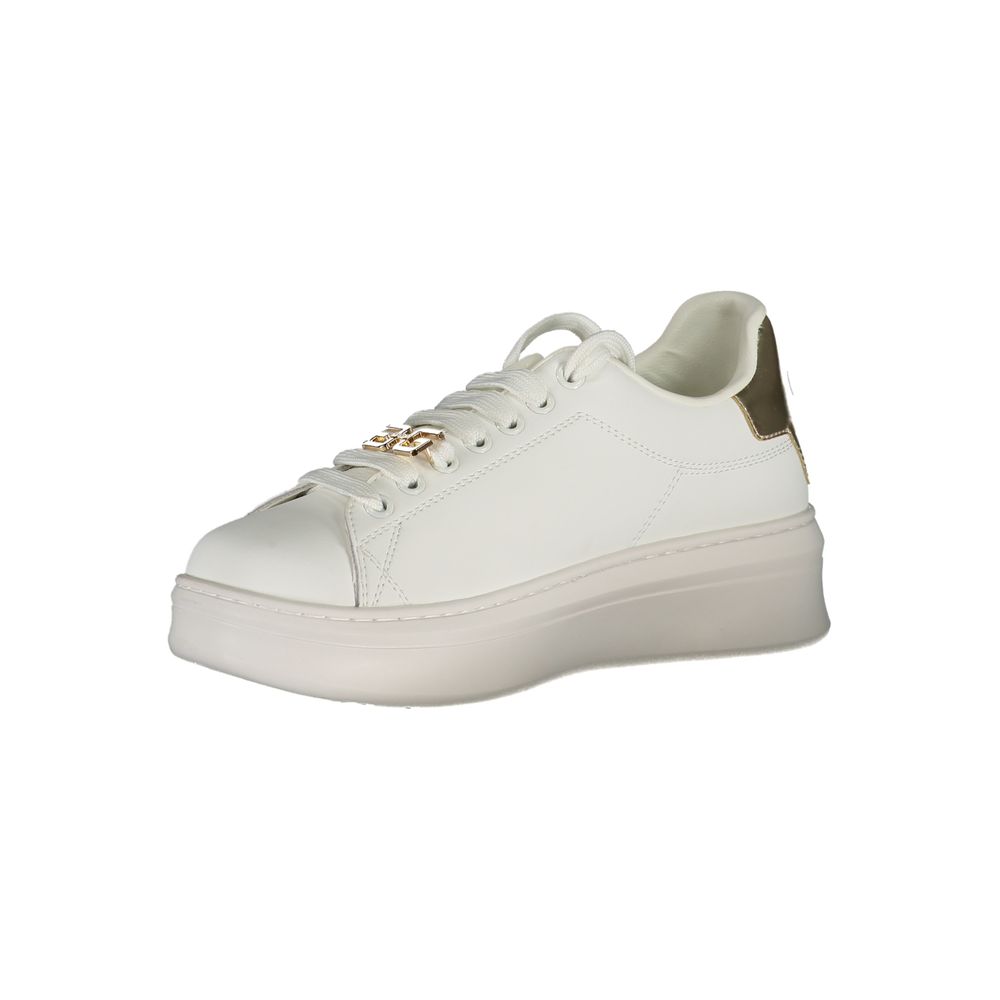 Gaelle Paris White Polyethylene Athletic Sneakers