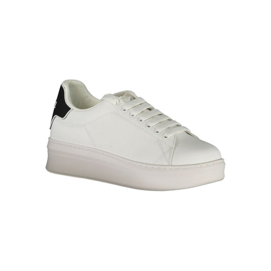 Gaelle Paris White Polyethylene Athletic Sneakers