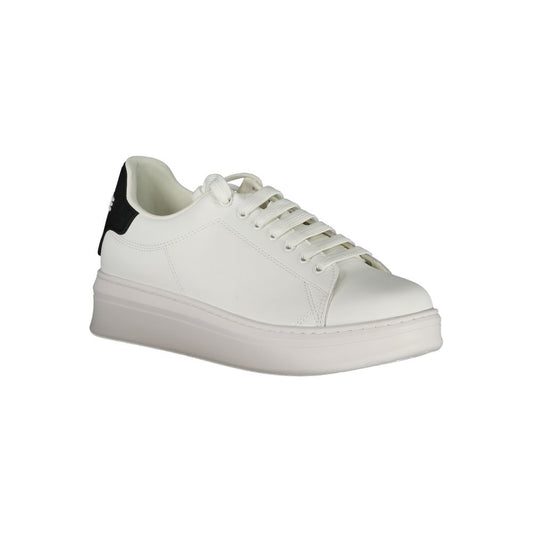 Gaelle Paris White Polyethylene Athletic Sneakers