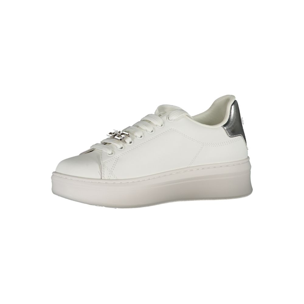 Gaelle Paris White Polyethylene Athletic Sneakers