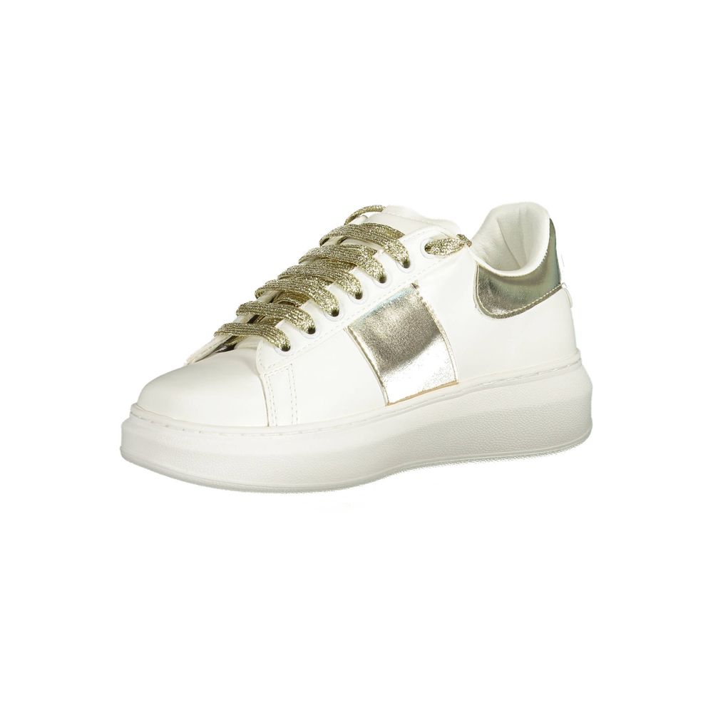 Gaelle Paris White Polyurethane Women Sneaker