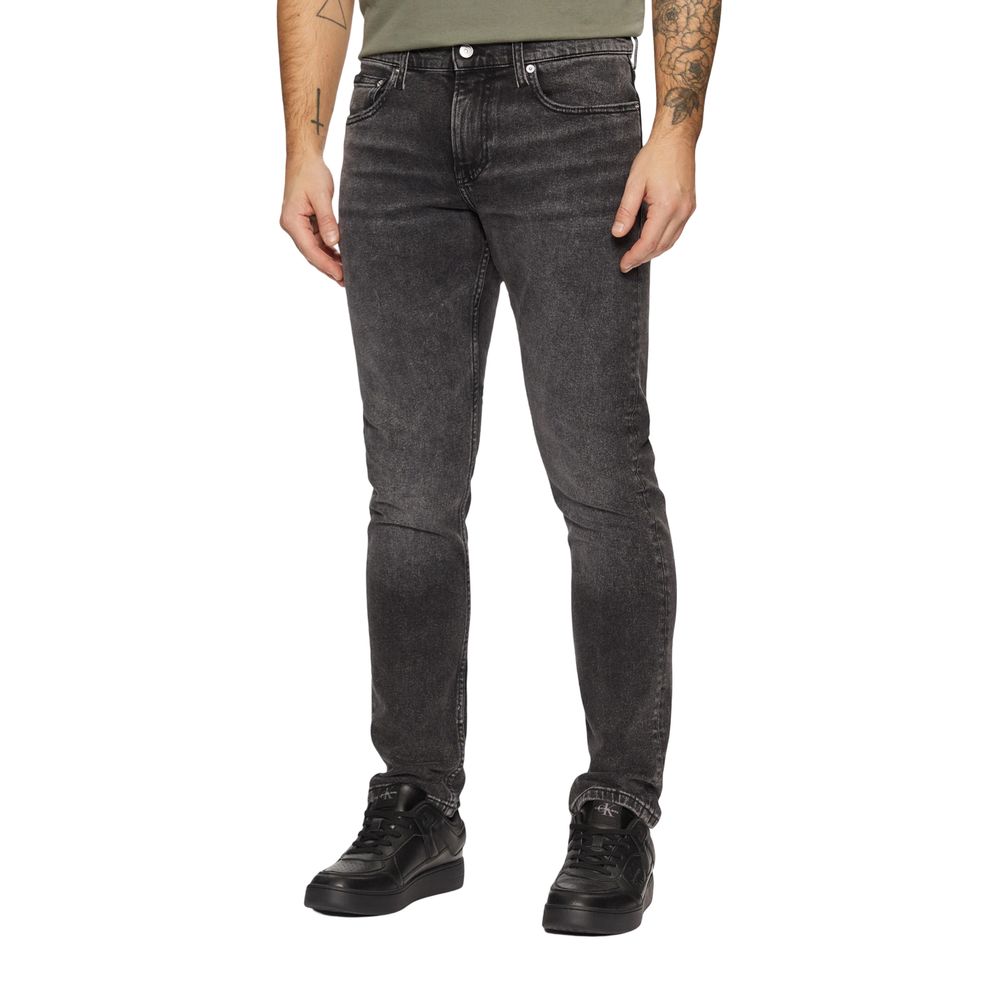 Calvin Klein Jeans Graue Baumwoll-Skinny-Jeans