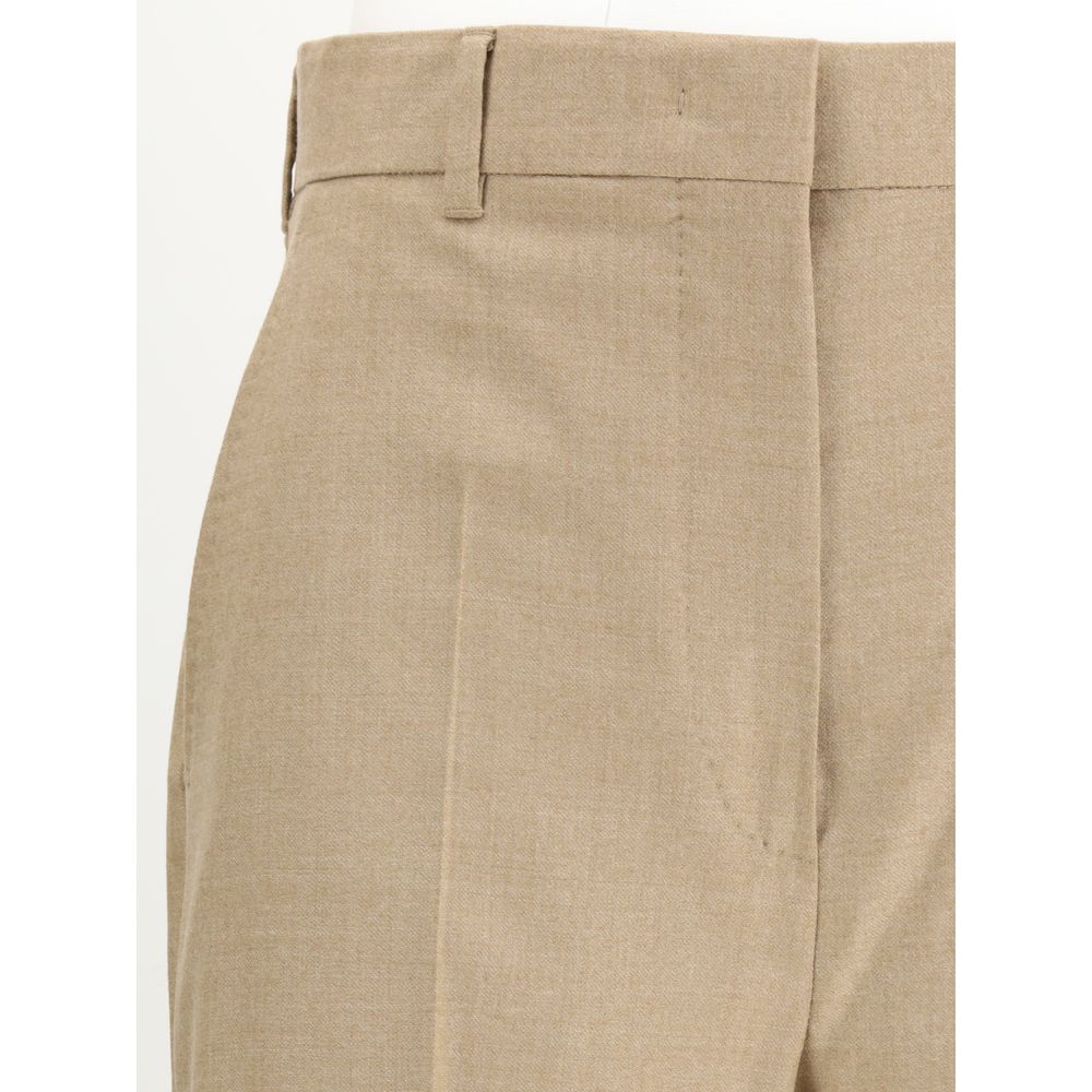 Max Mara Brown Fleece Wool Casual Pants