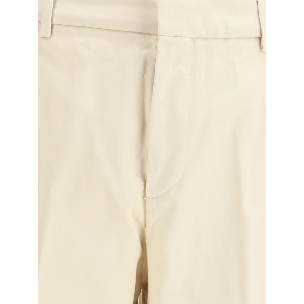 Cruna Beige Cotton Casual Pants