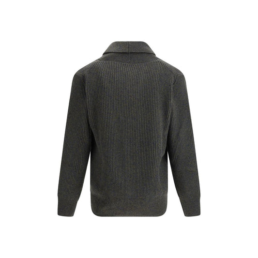 Brooksfield Bicolor Fleece Wool Cardigan