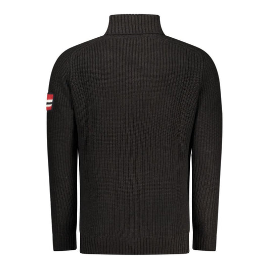 Norway 1963 Black Wool Men Sweater