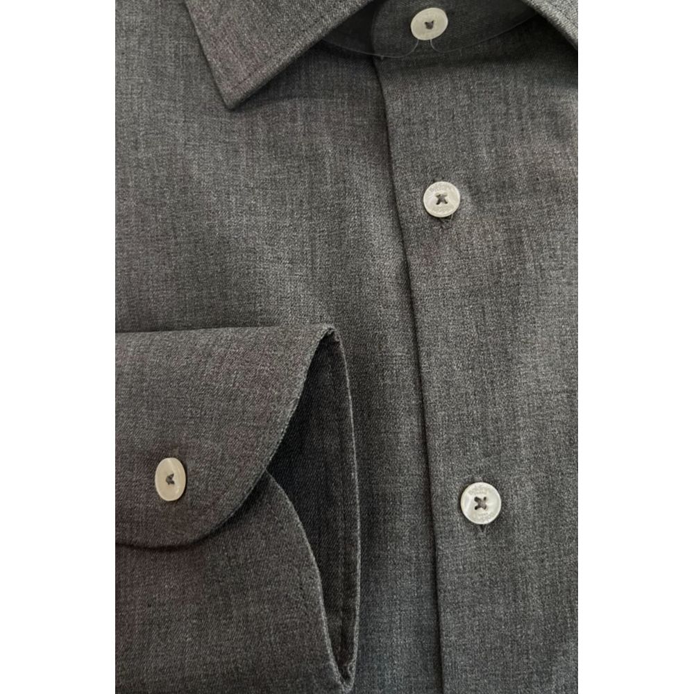 Baldinini Trend Gray Cotton Men's Shirt