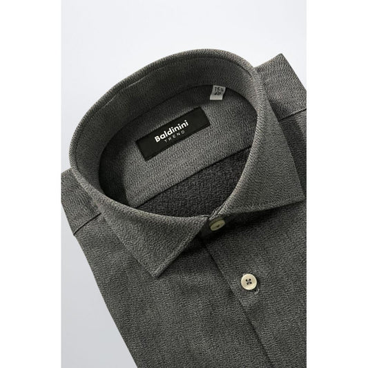Baldinini Trend Gray Cotton Men Shirt