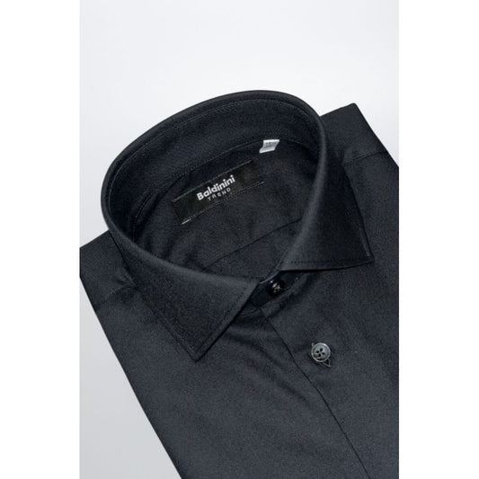 Baldinini Trend Black Cotton Men Shirt