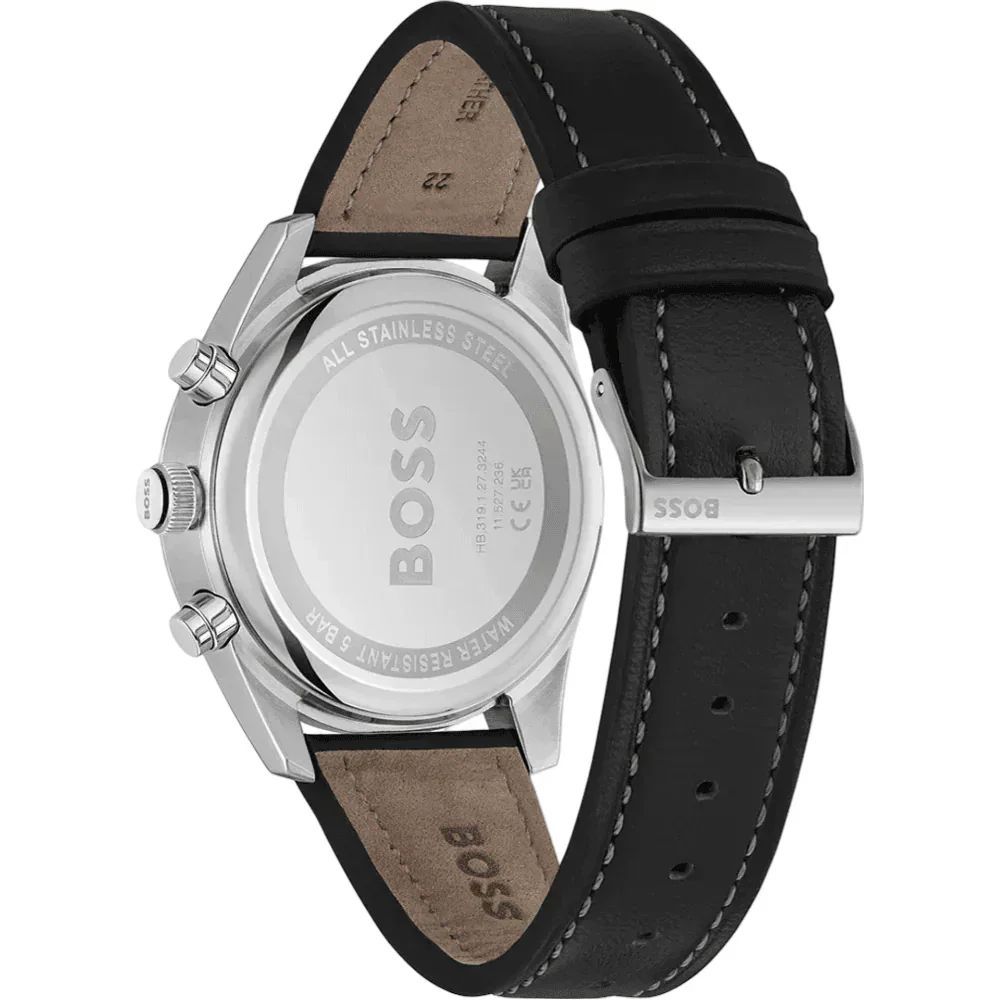 Hugo Boss Schwarze Leder-Dress-Watch
