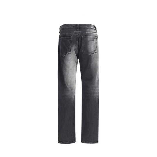 MM6 Black Cotton Straight-Leg Jeans
