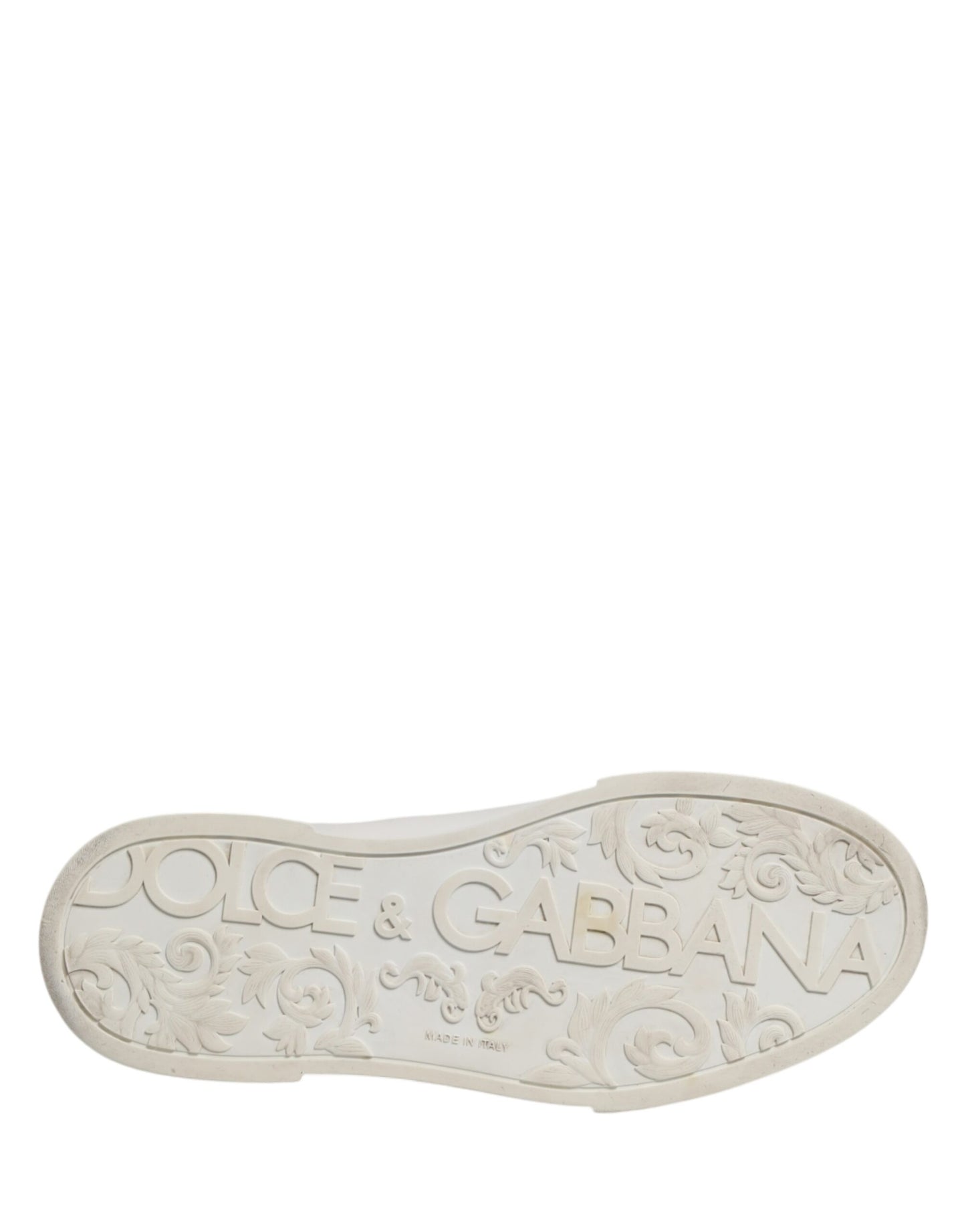 Dolce & Gabbana White Leather DG Logo Low Top Sneakers Shoes