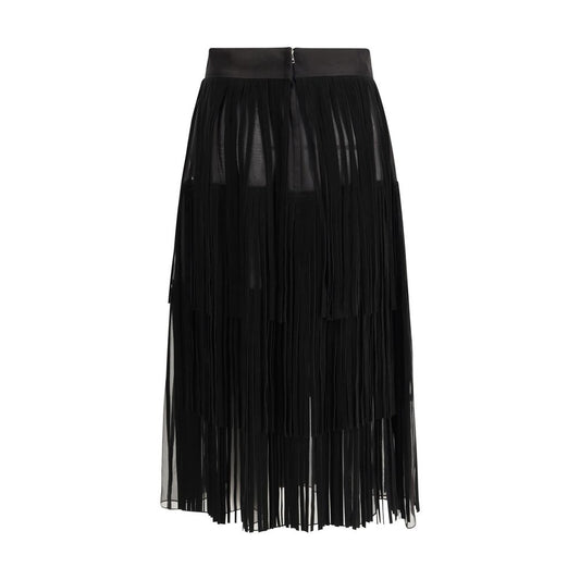 Dolce & Gabbana Black Silk Long Skirt