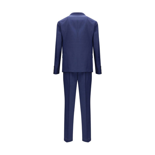Brunello Cucinelli Blue Fleece Wool Two-Piece Suit