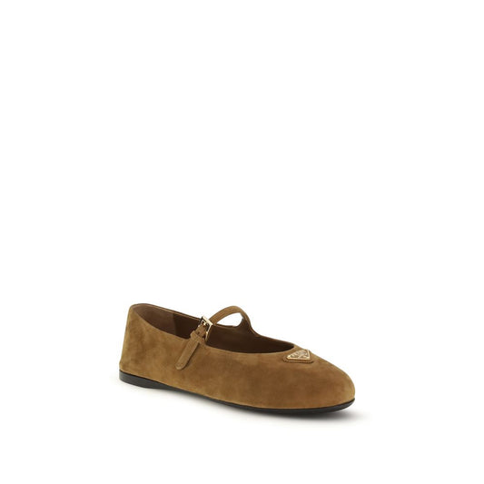 Prada Brown Goatskin Ballet Flats
