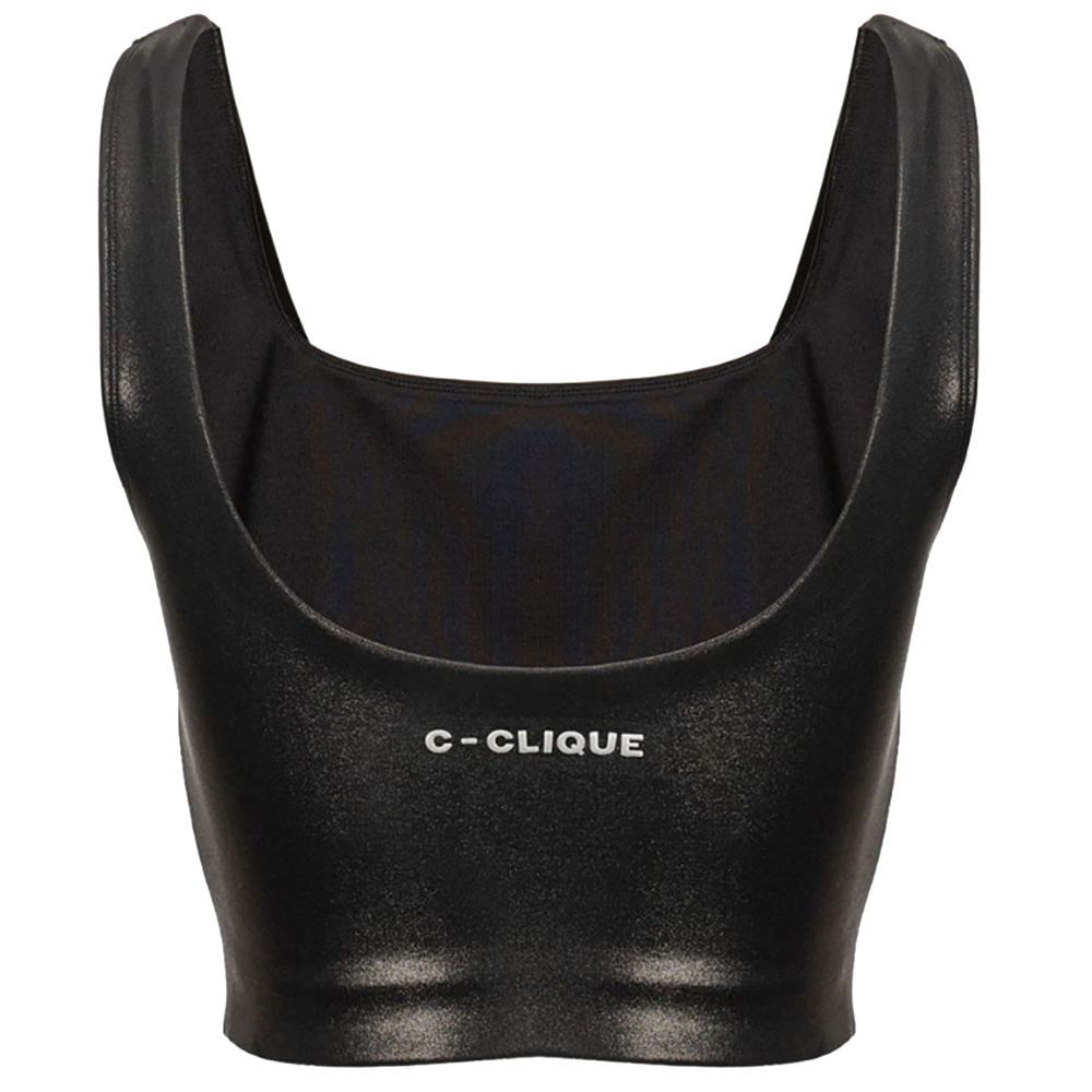 PINKO Black Nylon Tank Tops