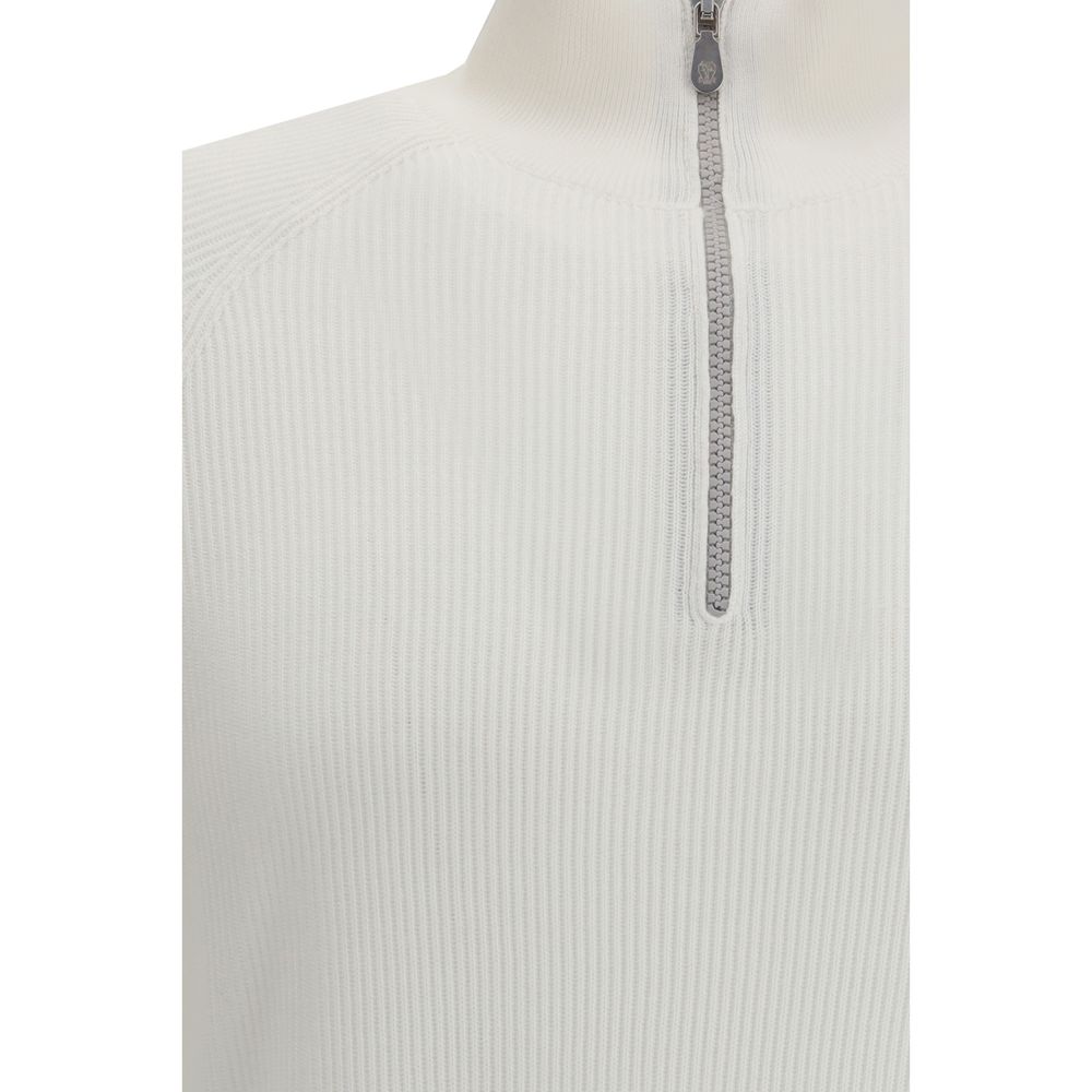 Brunello Cucinelli White Cotton Sweatshirt