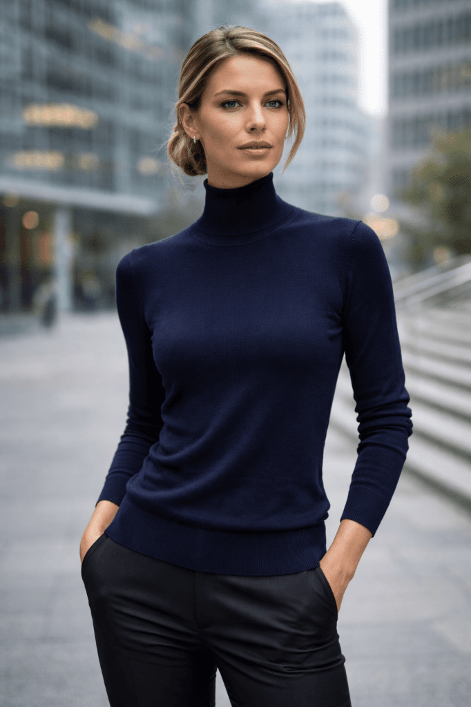 Calvin Klein Fine Gauge Turtleneck Navy
