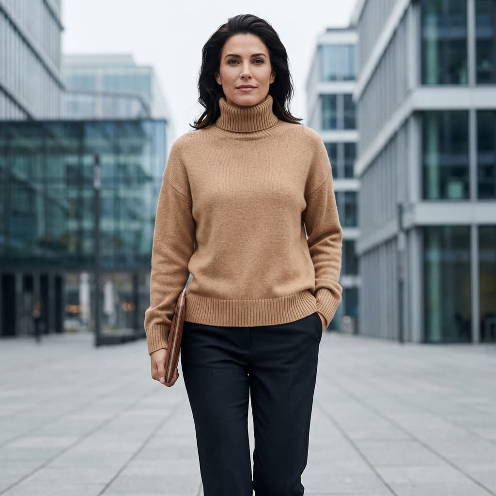 Hugo Boss Cashmere Blend Turtleneck Camel