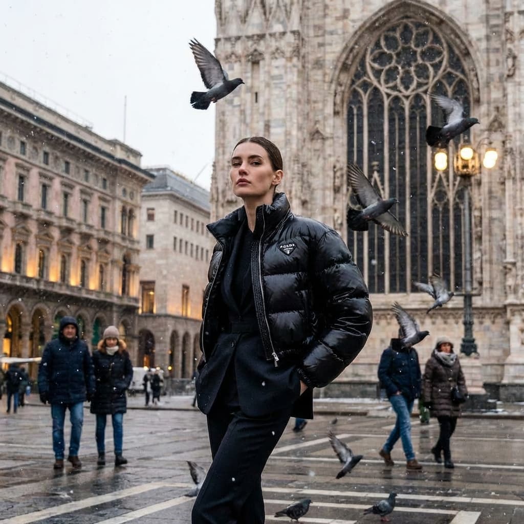 Re-Nylon Cropped Puffer