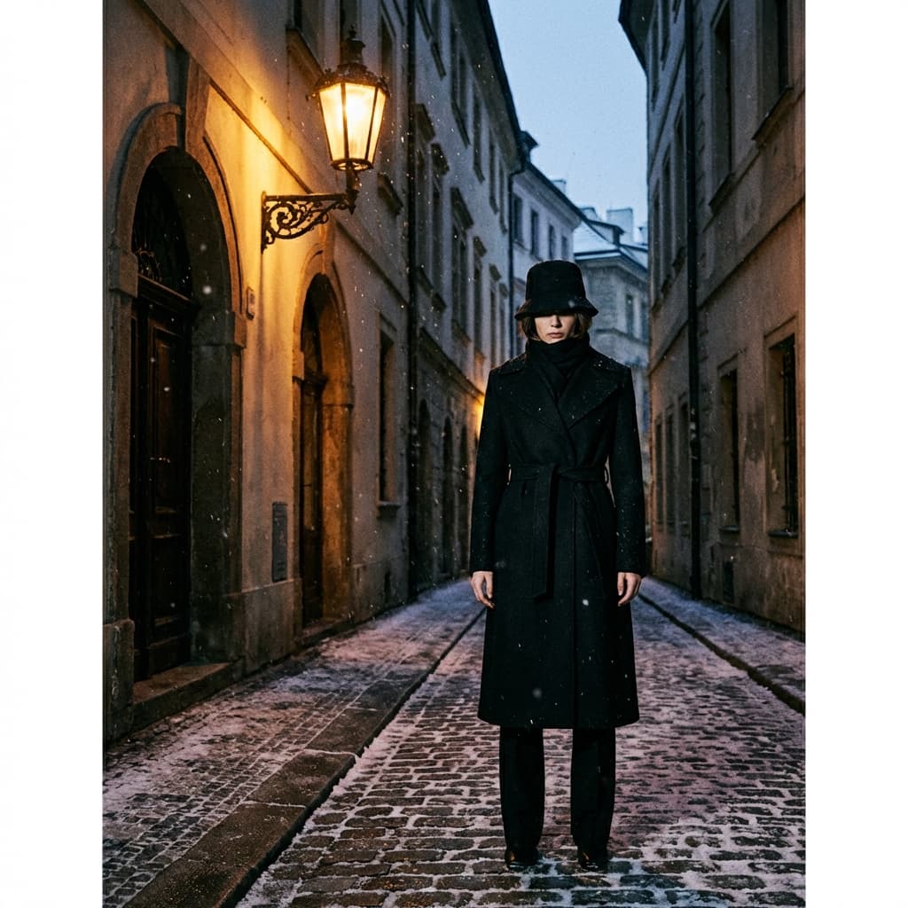 Belted Wool Blend Coat