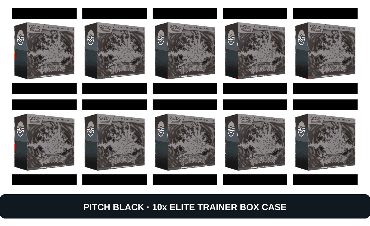 Pokémon TCG Mega Evolution – Pitch Black Case PITCH-BLACK, 10x Elite Trainer Box, Englisch, Factory Sealed OVP