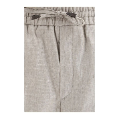 Brioni Gray Linen Casual Pants