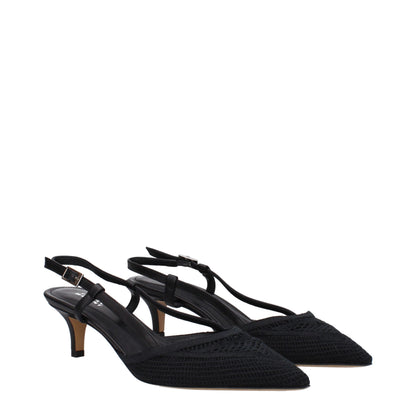 Isabel Marant Black Fabric Mid Heel Pumps