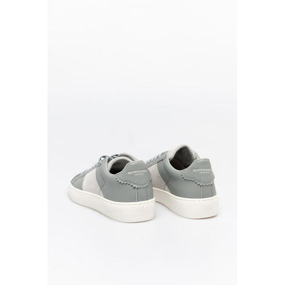 Scotch & Soda Gray Cowhide Low Top Sneakers