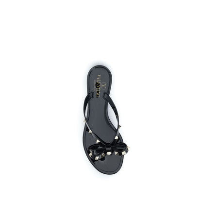 Valentino Garavani Black Pvc Flat Sandals