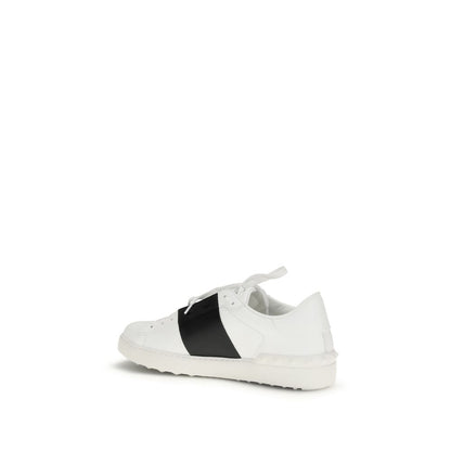 Valentino Garavani White Calf Leather Bos Taurus Low Top Sneakers