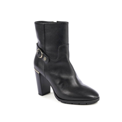 Tommy Hilfiger Black Leather Ankle Boots