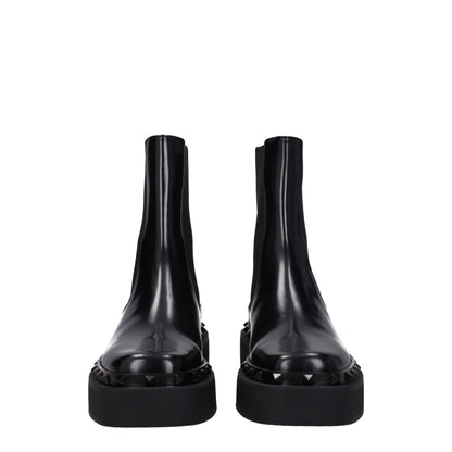 Valentino Garavani Black Leather Ankle Boots