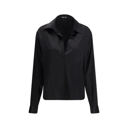 Tom Ford Black Silk Polo Shirt