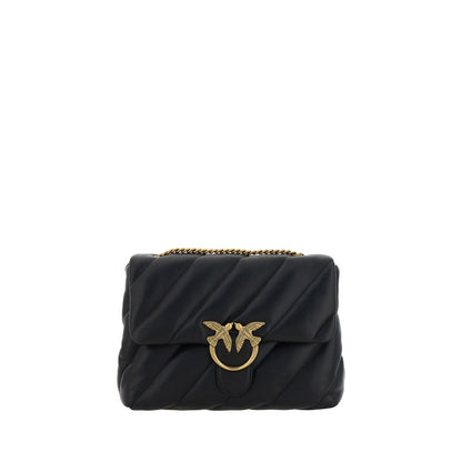 PINKO Black Leather Shoulder Bag