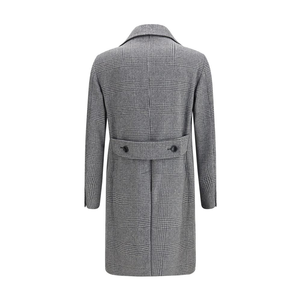 Tagliatore Gray Fleece Wool Coat