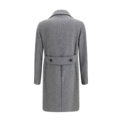 Tagliatore Gray Fleece Wool Coat