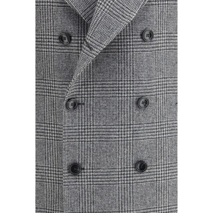 Tagliatore Gray Fleece Wool Coat