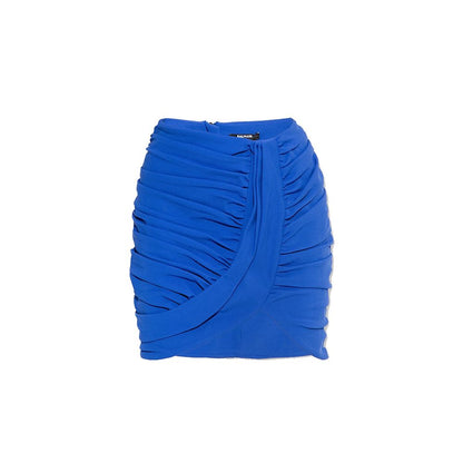 Balmain Blue Elastane Mini Skirt
