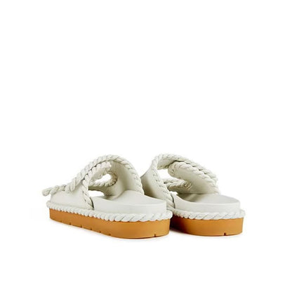 Bottega Veneta White Lamb Leather Sandals