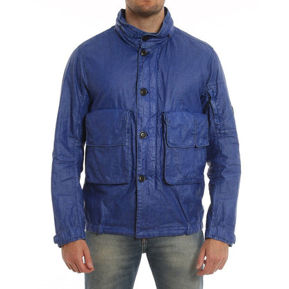 C.P. Company Blue Linen Full-Length Jacket
