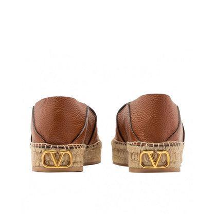 Valentino Garavani Brown Calfskin Espadrilles
