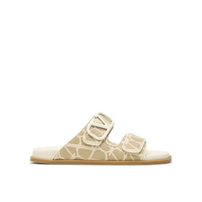 Valentino Garavani Bicolor Fabric Flat Sandals