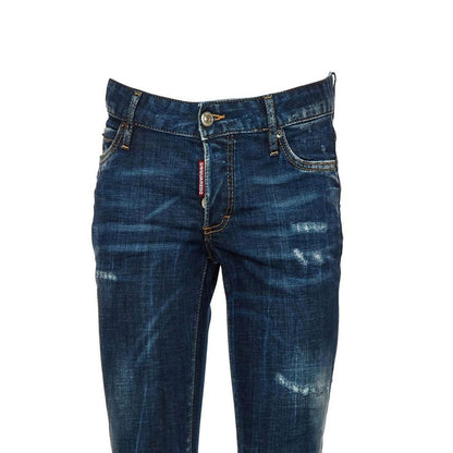 Dsquared² Blue Cotton Slim Fit Jeans